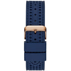 Guess Fleet W0971G3 Men's Rose Gold Case Blue Dial Rubber Watch