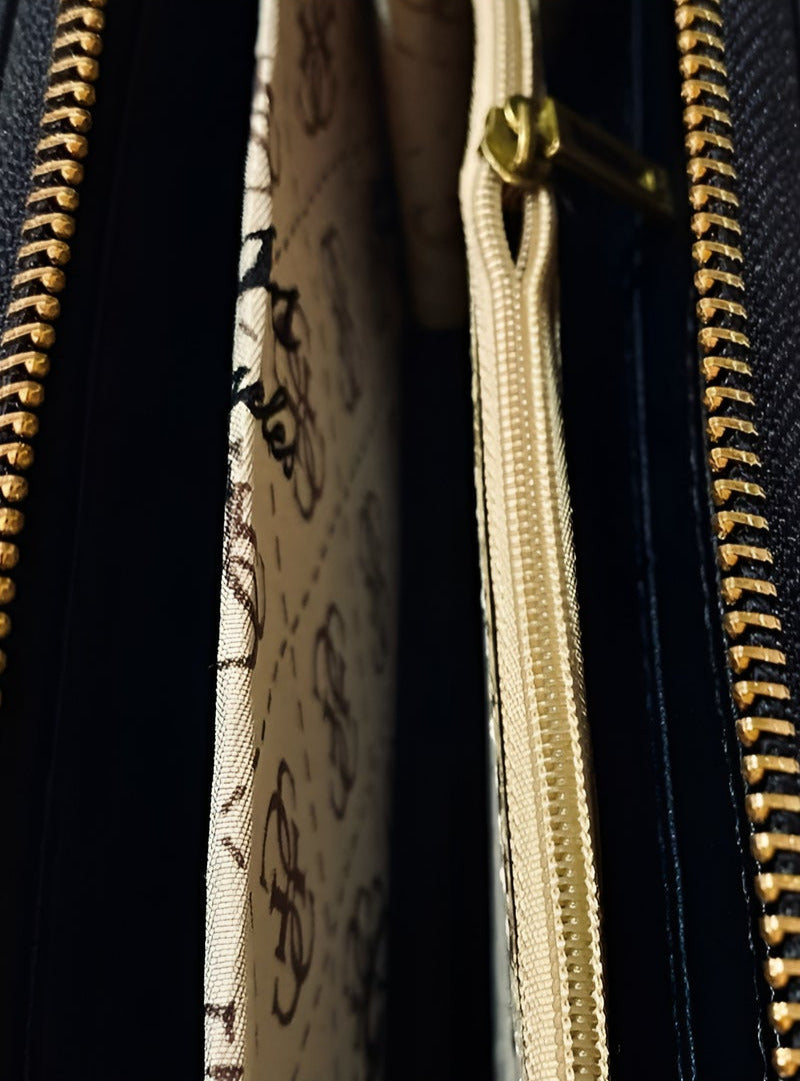 GU Quilted Black Wallet For Women 84#