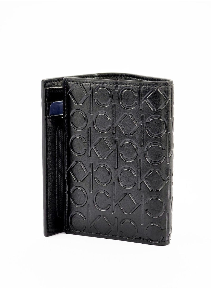 CK Monogram Trifold Black Wallet For Men 62#