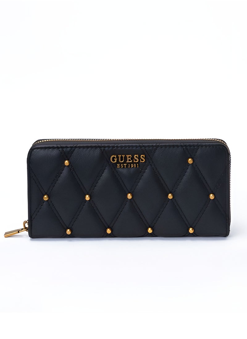 GU Quilted Black Wallet For Women 84#