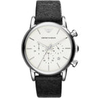Emporio Armani Luigi AR1810 White Dial Black Leather Watch