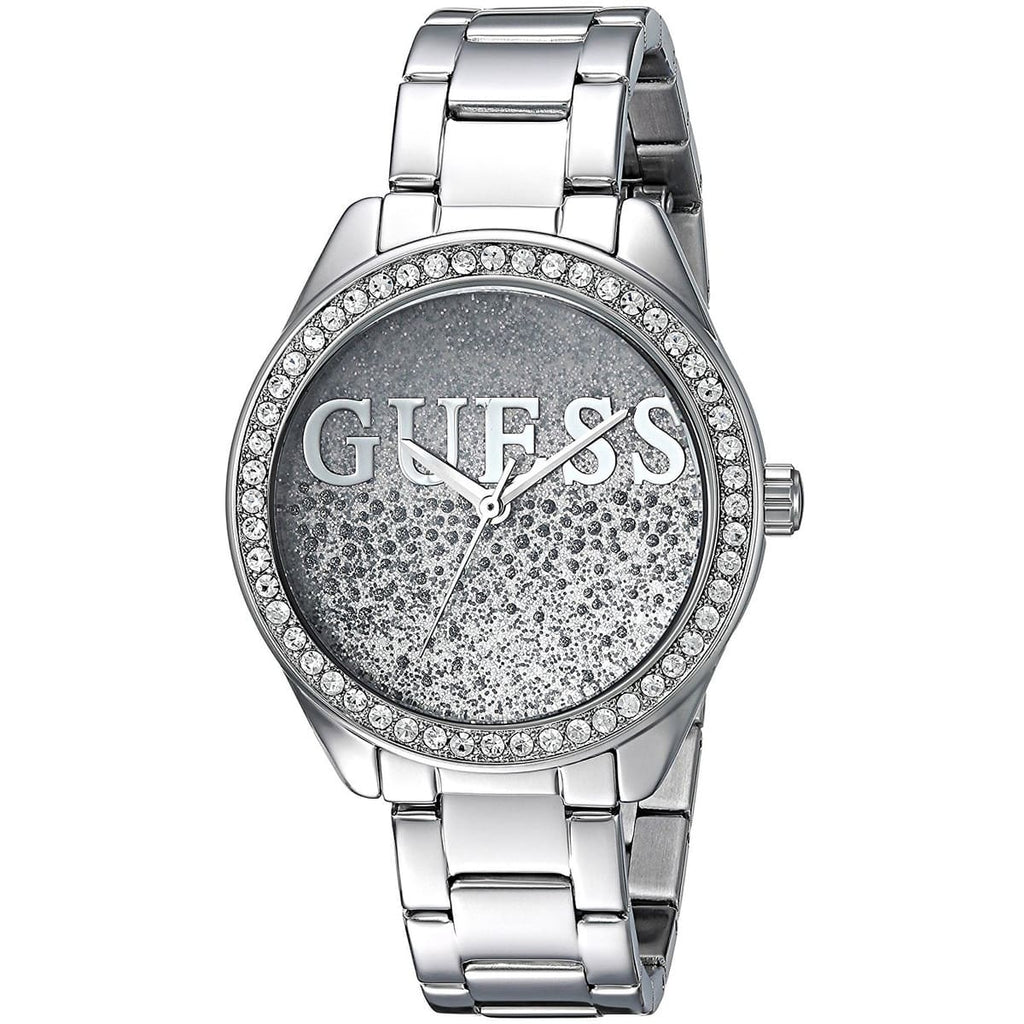 Guess Glitter Girl W0987L1 Silver Case Glitz Logo Dial Steel Women's Watch