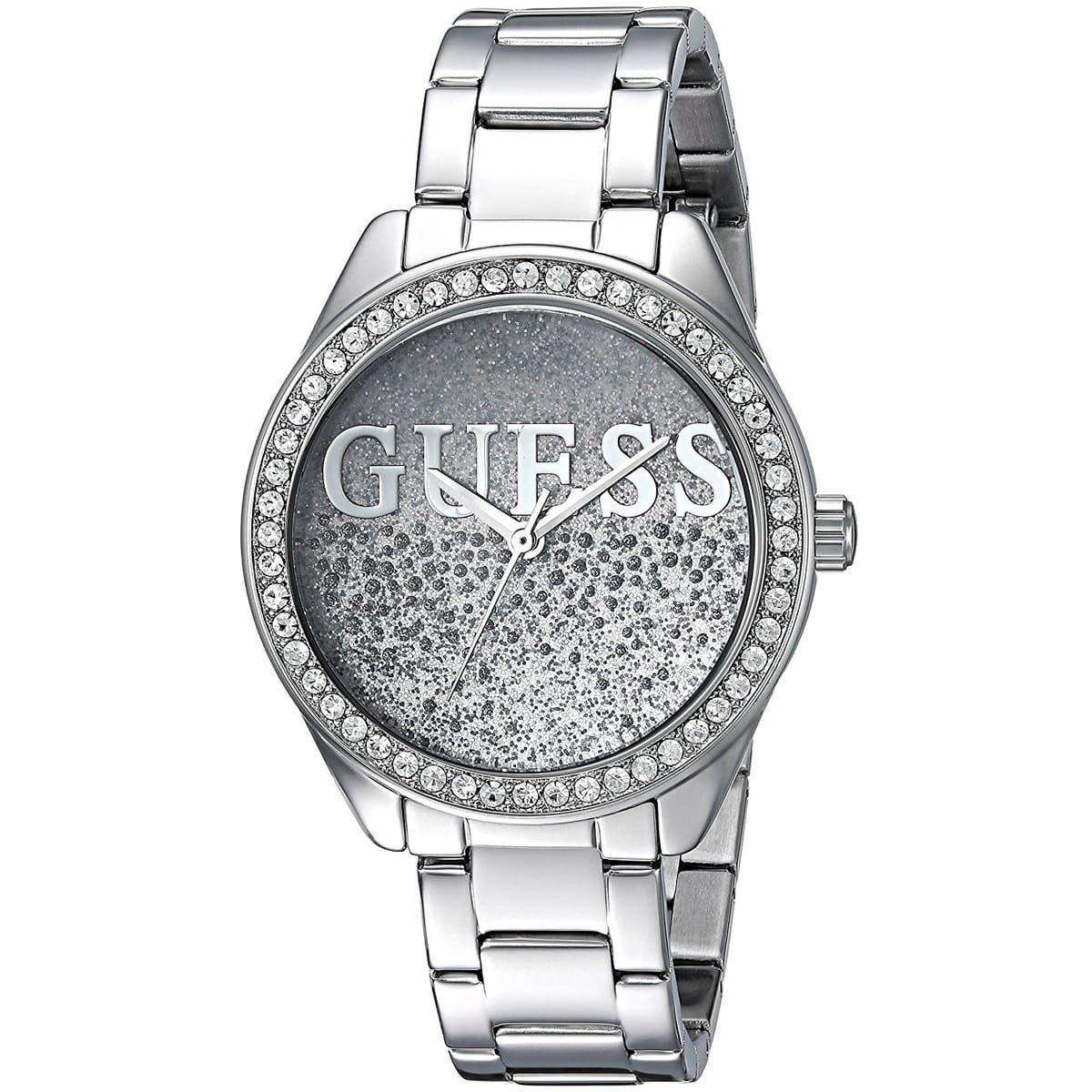 Guess Glitter Girl W0987L1 Silver Case Glitz Logo Dial Steel Women's Watch