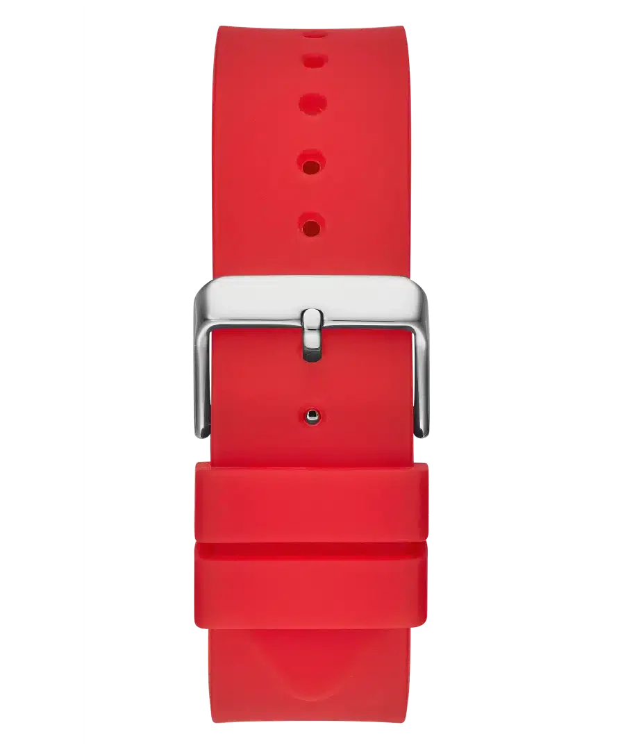 Guess Men's Watch – Model GW0203G5 | Phoenix Collection – Bold Square Design with Red Silicone Strap