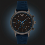 Emporio Armani AR11023 Men’s Black Dial Blue Silicone Strap Chronograph Watch
