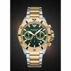 Emporio Armani AR11586 Men’s Green Dial Two-Tone Stainless Steel Diver Chronograph Watch