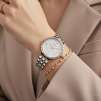Emporio Armani AR11293 Women’s Crystal Dial Two-Tone Silver Rose Gold Stainless Steel Gianni T-Bar Watch