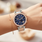 Michael Kors Parker MK6141 Women’s Rose Gold & Silver Stainless Steel Multi-Function Watch