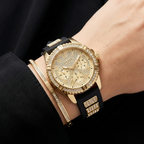 Guess Lady Frontier W1160L1 Gold & Black Rubber Watch
