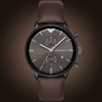 Emporio Armani AR1932 Men’s Grey Dial Brown Leather Chronograph Watch