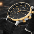 Tommy Hilfiger Leonard 1791986 Men’s Multi-Function Black Leather Watch