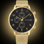 Tommy Hilfiger Leonard 1791989 Men's Multi-Function Gold Mesh Watch