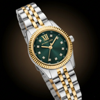 Michael Kors Lexington MK4986 Women’s Two-Tone Green Dial Multi-Function Watch