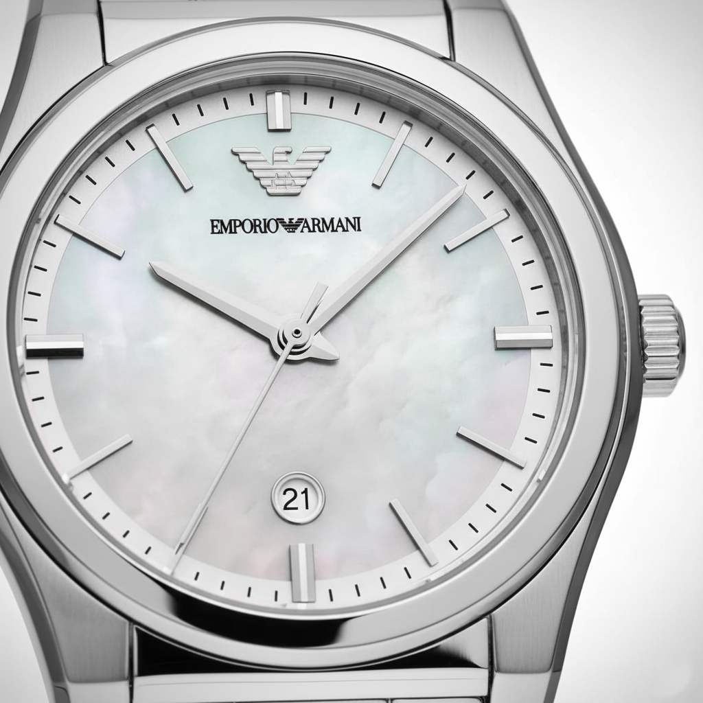 Emporio Armani AR11557 Women’s Mother of Pearl Dial Stainless Steel Federica Watch