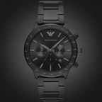 Emporio Armani AR11242 Men’s Black Dial Black Stainless Steel Chronograph Watch