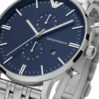 Emporio Armani AR1648 Men’s Blue Dial Stainless Steel Gianni Watch