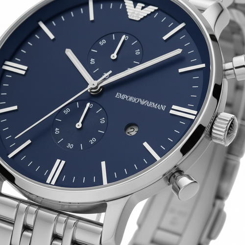 Emporio Armani AR1648 Men’s Blue Dial Stainless Steel Gianni Watch
