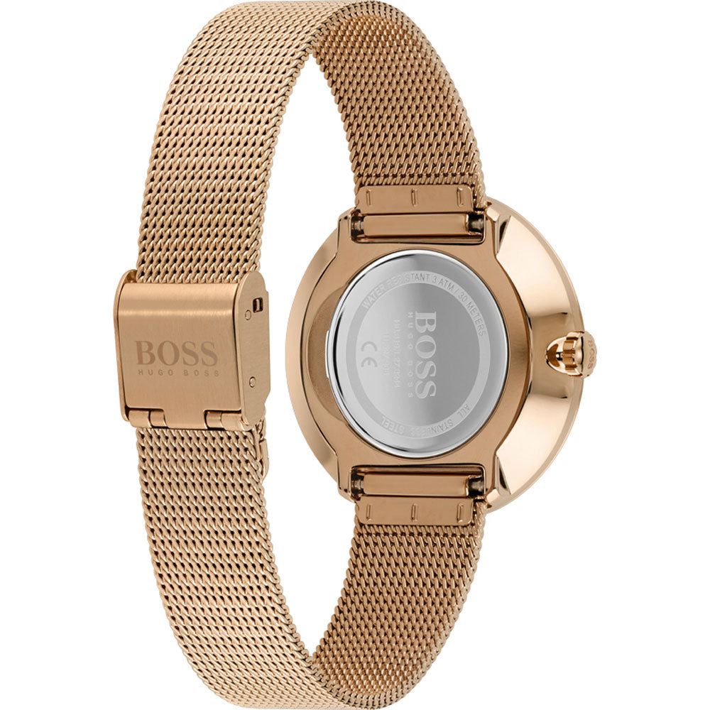 ساعة هوغو بوس برايز النسائية - موديل 1502548 | تصميم أنيق من الذهب الوردي