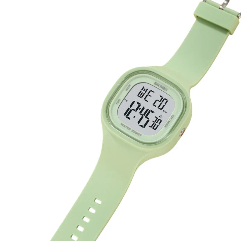 ساعة SKMEI 2290 رياضية رقمية مقاومة للماء اخضر مينت جريين رياضي للجنسين بسوار مطاطي