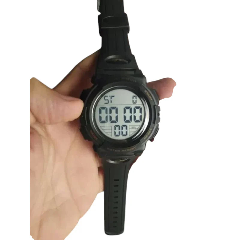 SKMEI 1258 ساعة رقمية مقاومة للماء أسود وذهبي