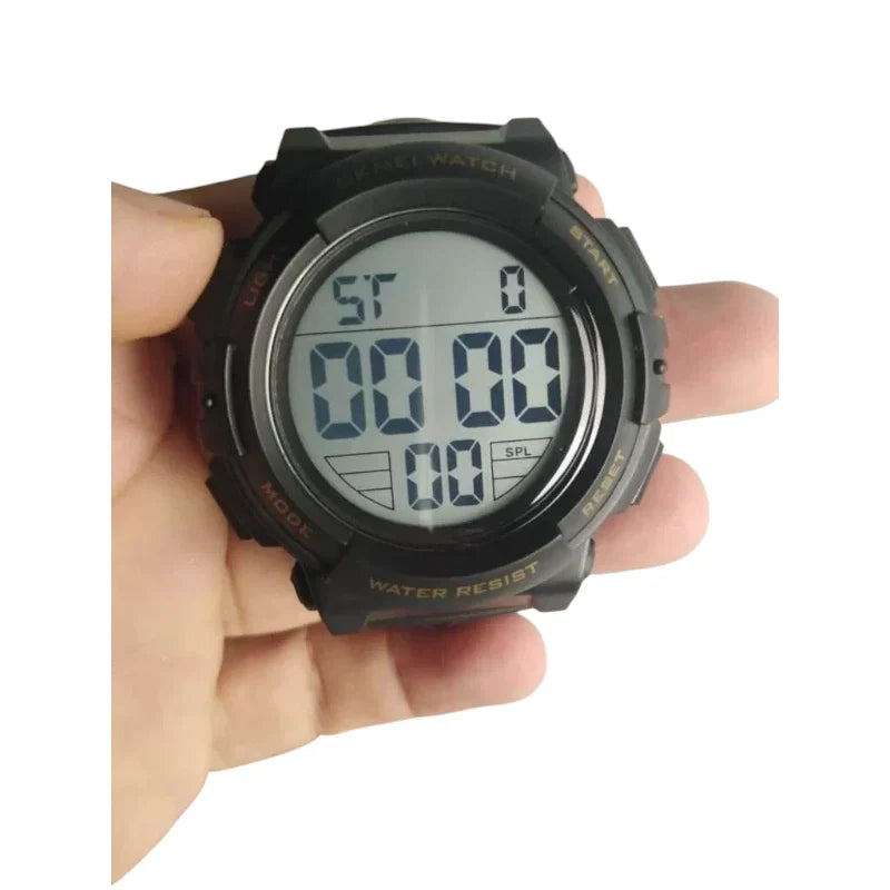 SKMEI 1258 ساعة رقمية مقاومة للماء أسود وذهبي