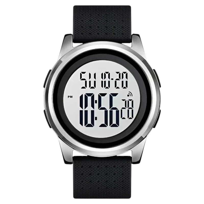 ساعة سكمي 1502 الرقمية فائقة النحافة هيكل فضي وميناء واضح