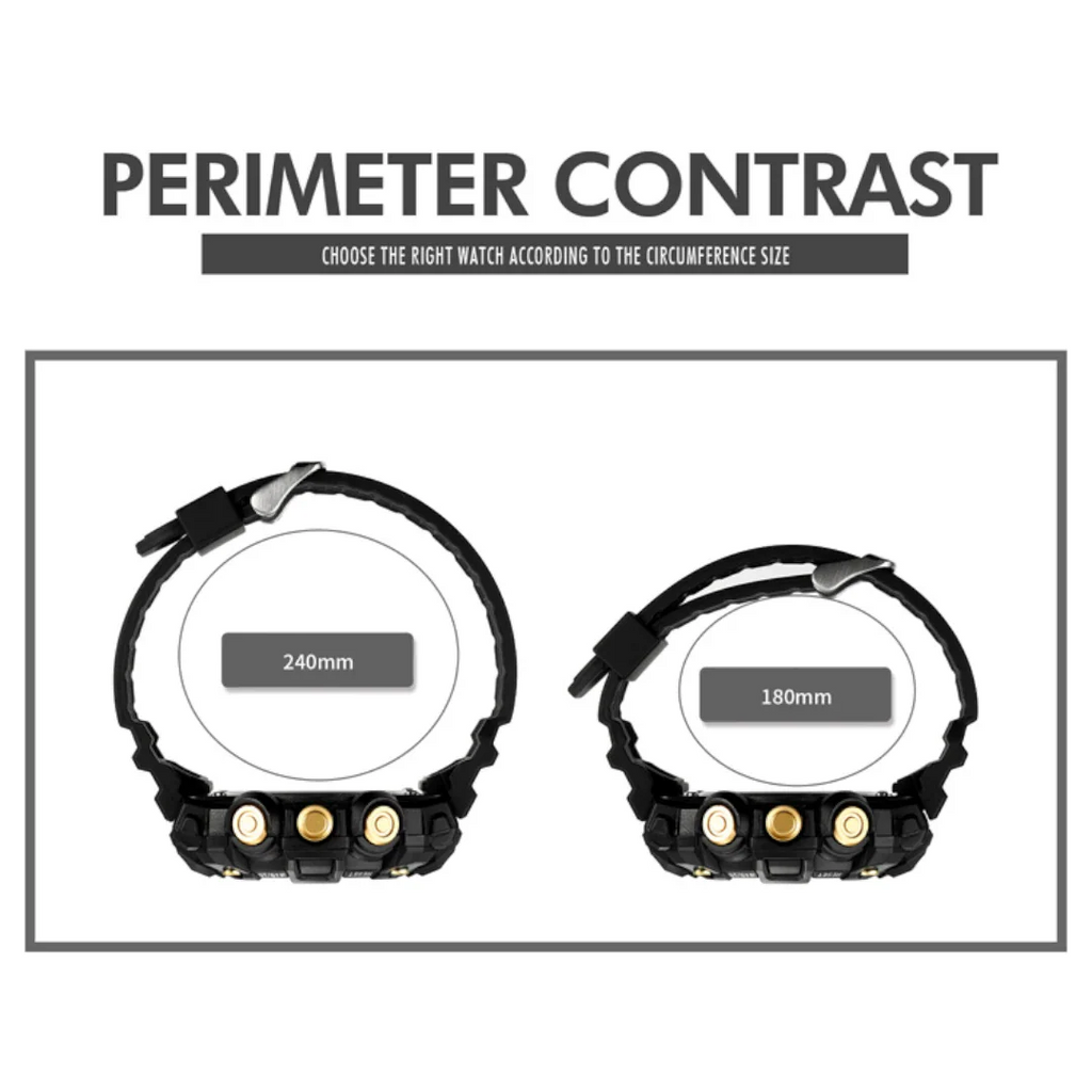 SKMEI 2018 ساعة رياضية رقميه مقاومة للماء متعددة الوظائف تقويم منبه ساعة ايقاف لون اسود بميناء فاتح