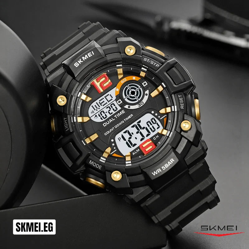 ساعة سكمي 2018 رياضية رقمية تصميم كاجوال متعدد الألوان