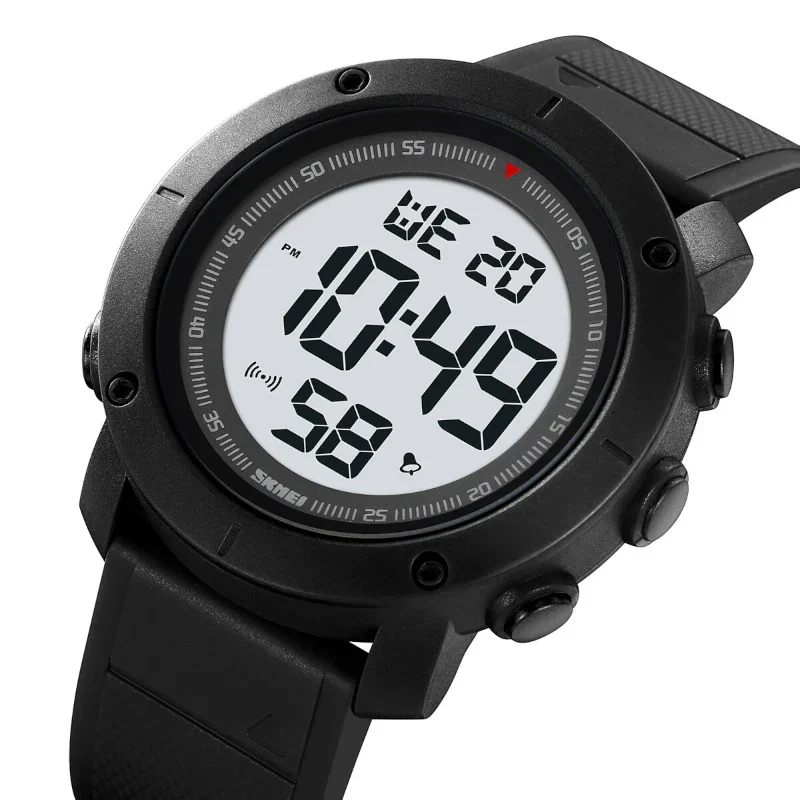 SKMEI 2122 ساعة رقمية كلاسيكية تصميم ريترو - أخضر زيتي