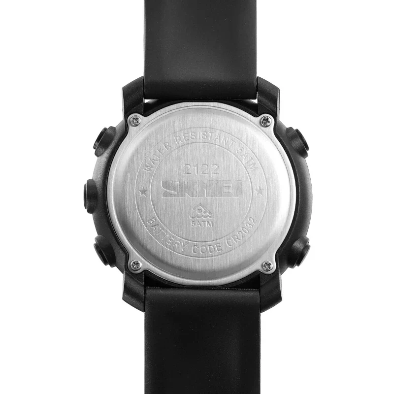 SKMEI 2122 ساعة رقمية كلاسيكية تصميم ريترو - أخضر زيتي