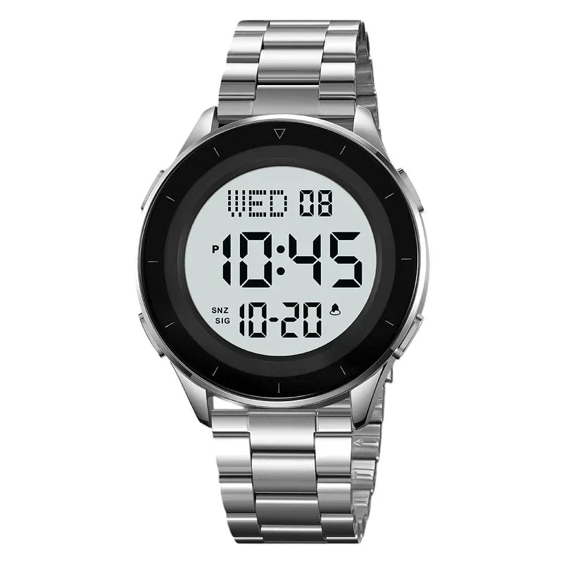 SKMEI 2167 ساعة رقمية عصرية بلون فضي من الستيل