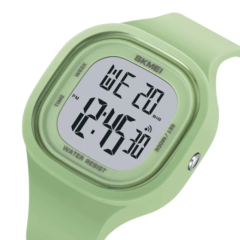 ساعة SKMEI 2290 رياضية رقمية مقاومة للماء اخضر مينت جريين رياضي للجنسين بسوار مطاطي