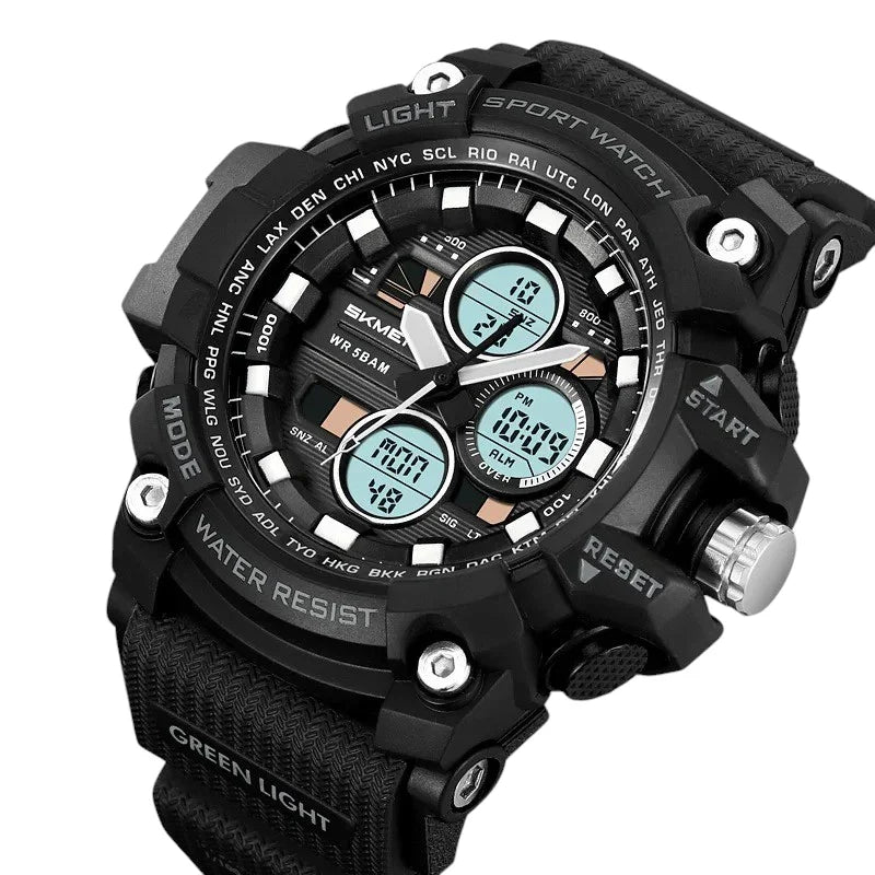 SKMEI 2349 ساعة رياضية رقمية متعددة الوظائف مقاومة للماء اسود