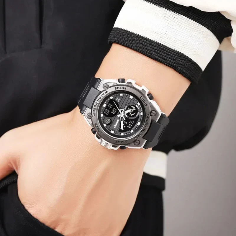 SKMEI 2360 ساعة رياضية تناظرية رقمية باللون الأسود