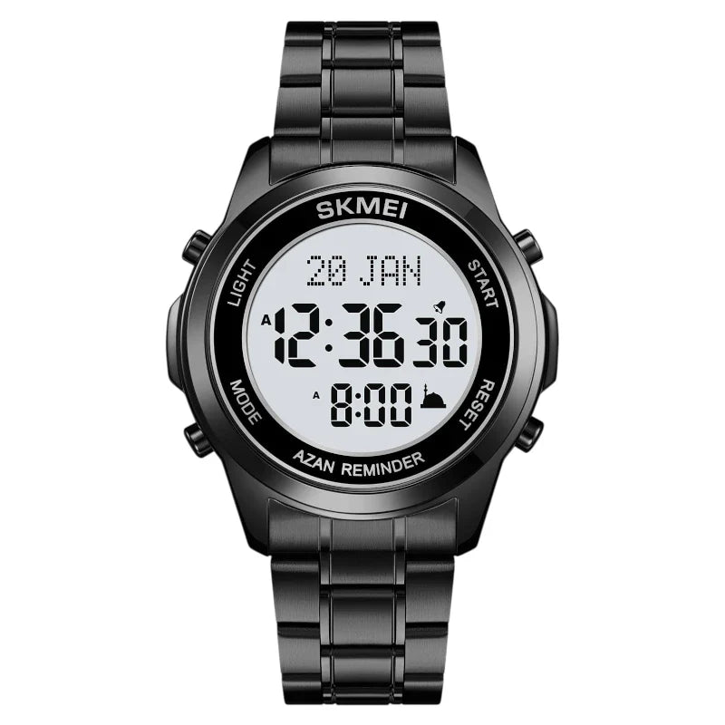 Skmei 2097 Black islamic watch Prayer Times Azan Reminder Qibla Direction Arabic support
