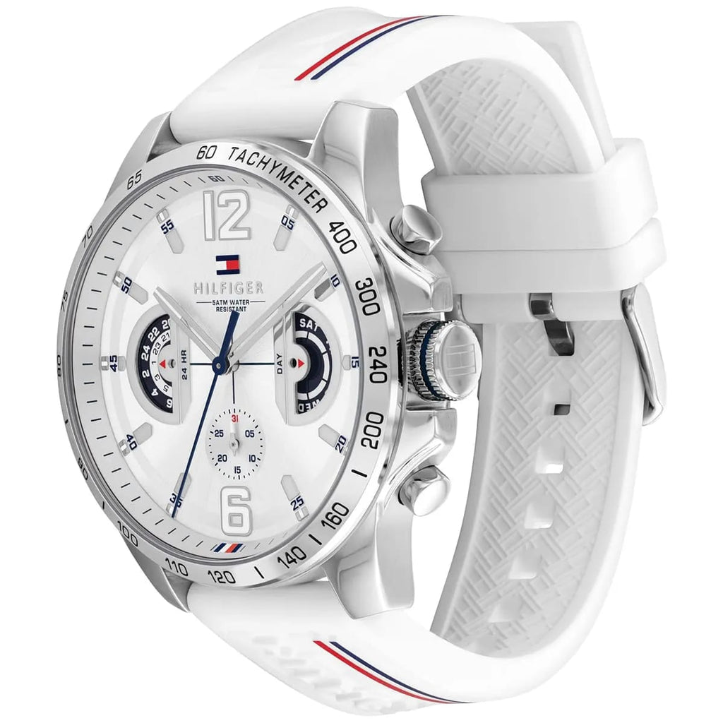 Tommy Hilfiger Men's Sport Multi-Function Watch – Model 1710676– White Silicone Strap