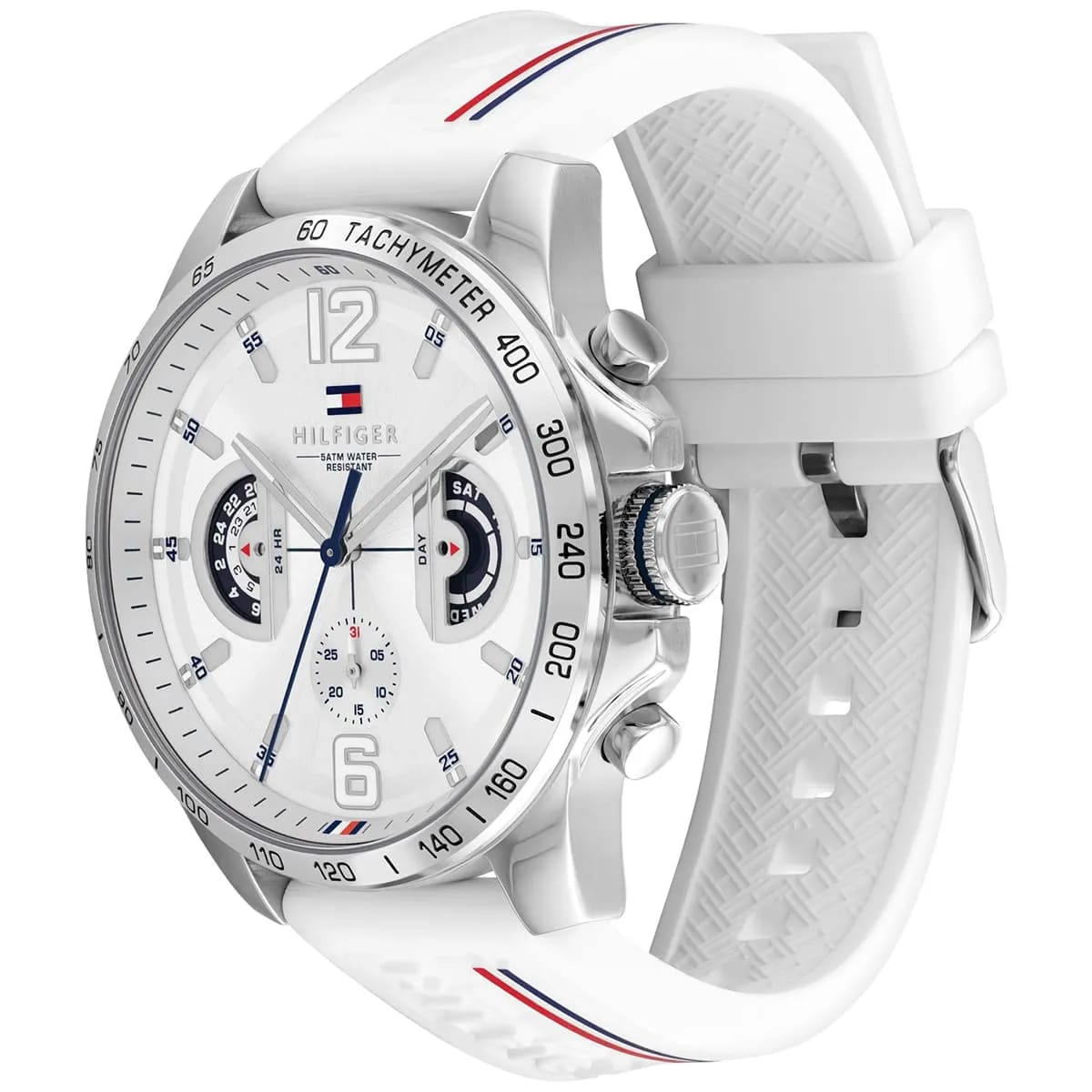 Tommy Hilfiger Men's Sport Multi-Function Watch – Model 1710676– White Silicone Strap