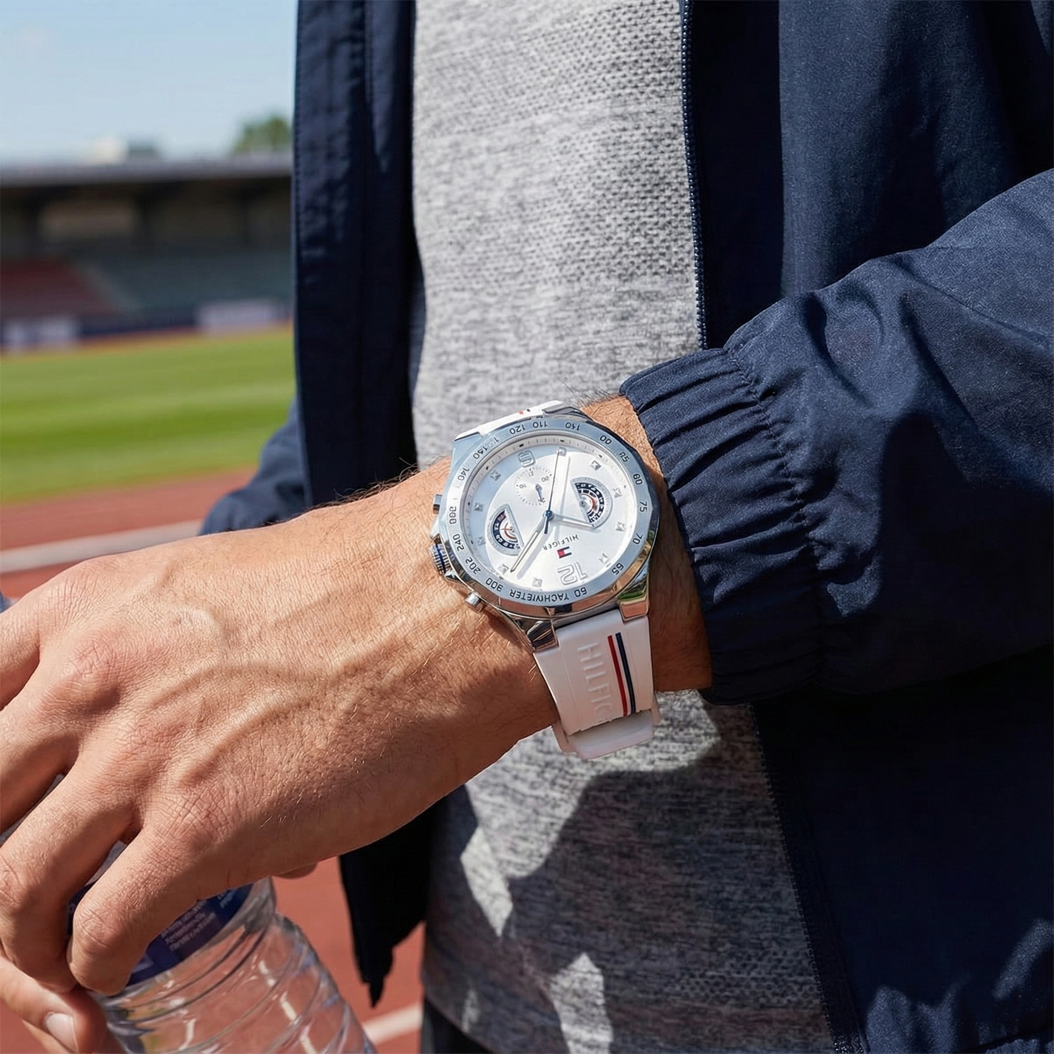 Tommy Hilfiger Men's Sport Multi-Function Watch – Model 1710676– White Silicone Strap