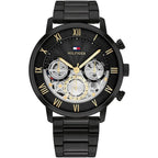 Tommy Hilfiger 1710706 Men’s Multi-Function Watch – Black & Gold Dial with Black Stainless-Steel Bracelet