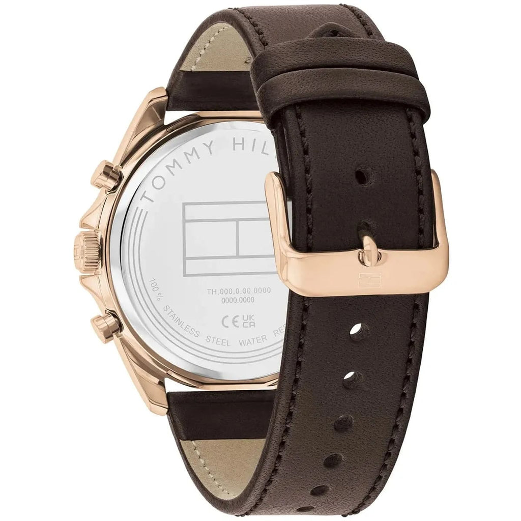 Tommy Hilfiger Men’s Baker Watch – Model 1710645 – Blue Dial & Brown Leather Strap