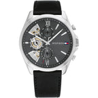 Tommy Hilfiger Men's Multi-Function Watch – Model 1710644 – Black Leather Strap