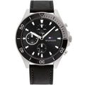 Tommy Hilfiger Larson 1791984 Men’s Multi-Function Black Leather Watch
