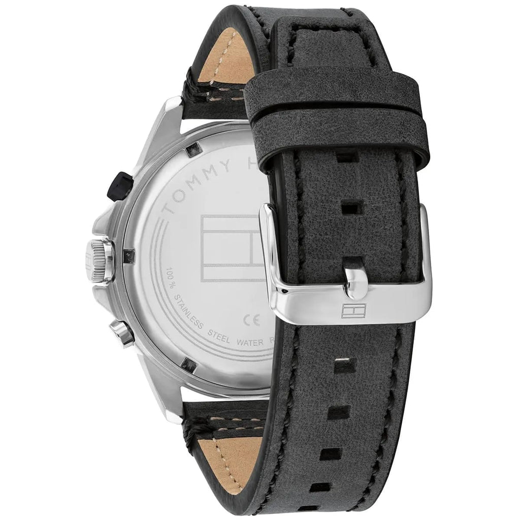 Tommy Hilfiger Harley 1791894 Men’s Black Dial Black Leather Multi-Function Watch
