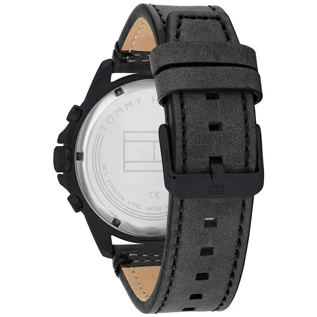 Tommy Hilfiger Harley 1791893 Men’s Black Dial Black Leather Multi-Function Watch
