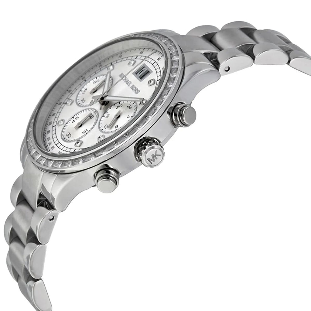 Michael Kors Brinkley MK6265 Women’s Silver Dial Stainless Steel Chronograph Watch