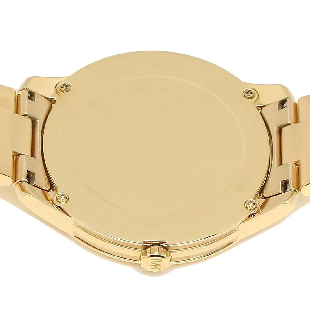 Michael Kors Runway MK6689 Women’s Gold Mother-of-Pearl Dial Pyramid-Link Bracelet Watch