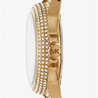 Michael Kors MK6842 Women’s Gold Mini Camille Crystal Chain-Link Watch