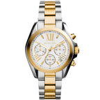 Michael Kors MK5974 Bradshaw Women’s White Dial Two-Tone Stainless Steel Chronograph Watch