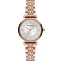 Emporio Armani AR11446 Women’s Silver Crystal Dial Rose Gold Gianni T-Bar Watch