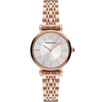 Emporio Armani AR11446 Women’s Silver Crystal Dial Rose Gold Gianni T-Bar Watch